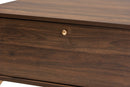 Eligah Walnut Brown and Gold Coffee Table Baxton