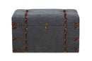 Veles Gray Fabric Upholstered Storage Trunk Ottoman Baxton