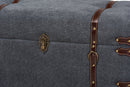 Veles Gray Fabric Upholstered Storage Trunk Ottoman Baxton