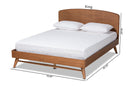 Sabit Walnut Brown King Size Platform Bed Baxton