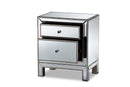 Senna Mirrored 2-Drawer End Table Baxton