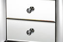 Irma Mirrored 3-Drawer End Table Baxton