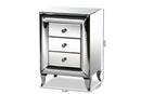 Irma Mirrored 3-Drawer End Table Baxton