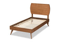 Decker Walnut Brown Twin Size Platform Bed Baxton