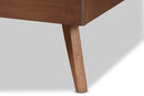 Rowanne Walnut Brown King Size Platform Bed Baxton