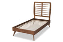 Romilly Walnut Brown Twin Size Platform Bed Baxton