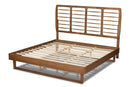 Felisa Walnut Brown King Size Platform Bed Baxton
