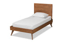 Saki Walnut Brown Twin Size Platform Bed Baxton