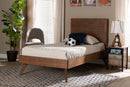 Saki Walnut Brown Twin Size Platform Bed Baxton