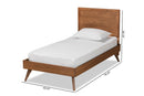 Saki Walnut Brown Twin Size Platform Bed Baxton