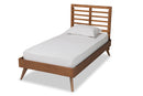 Graca Walnut Brown Twin Size Platform Bed Baxton