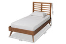 Graca Walnut Brown Twin Size Platform Bed Baxton