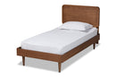 Varick Walnut Brown Twin Size Platform Bed Baxton