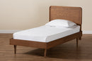 Varick Walnut Brown Twin Size Platform Bed Baxton