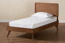 Jacinth Walnut Brown Twin Size Platform Bed Baxton