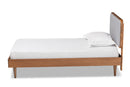 Clapton Light Gray Fabric Ash Walnut Twin Size Platform Bed Baxton