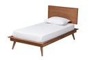 Bistra Walnut Brown and Rattan Twin Size 3-Piece Bedroom Set Baxton