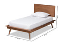 Hillary Walnut Brown Twin Size Platform Bed Baxton