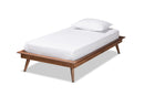 Hillary Walnut Brown Twin Size Platform Bed Baxton