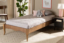 Corinne Ash Walnut Twin Size Platform Bed Baxton