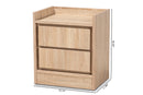 Lesia Oak 1-Door Nightstand Baxton