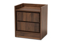 Lesia Walnut Brown 1-Door Nightstand Baxton