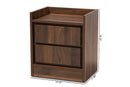Lesia Walnut Brown 1-Door Nightstand Baxton