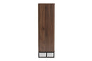 Elodia Walnut Brown and Black Multipurpose Storage Cabinet Baxton