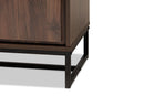 Elodia Walnut Brown and Black Multipurpose Storage Cabinet Baxton