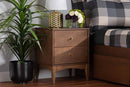 Quincia Ash Walnut 2-Drawer Nightstand Baxton