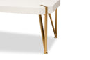 Idra Brushed Gold Metal and White Coffee Table Baxton