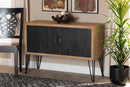 Carlingford Two-Tone Walnut Brown and Black Storage Cabinet Baxton