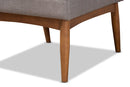 Yara Gray Fabric Upholstered and Walnut Brown Dining Chair Baxton