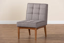 Yara Gray Fabric Upholstered and Walnut Brown Dining Chair Baxton