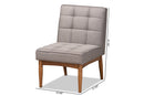 Yara Gray Fabric Upholstered and Walnut Brown Dining Chair Baxton