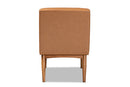 Yara Tan Faux Leather Upholstered and Walnut Brown Dining Chair Baxton