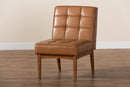 Yara Tan Faux Leather Upholstered and Walnut Brown Dining Chair Baxton