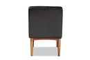 Camelia Dark Brown Faux Leather Walnut Brown Dining Chair Baxton