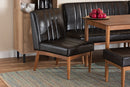Camelia Dark Brown Faux Leather Walnut Brown Dining Chair Baxton