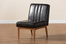 Camelia Dark Brown Faux Leather Walnut Brown Dining Chair Baxton