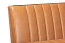 Camelia Tan Faux Leather Upholstered and Walnut Brown 4Pc Dining Nook Set Baxton