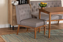 Mario Gray Fabric Walnut Brown Dining Chair Baxton