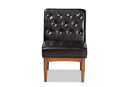 Mario Dark Brown Faux Leather Walnut Brown Dining Chair Baxton