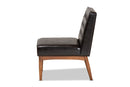 Mario Dark Brown Faux Leather Walnut Brown Dining Chair Baxton
