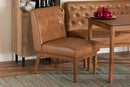 Mario Tan Faux Leather Walnut Brown Dining Chair Baxton