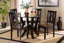 Baden Two-Tone Dark Brown and Walnut Brown 5-Piece Dining Set Baxton