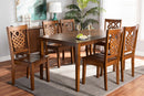 Kim Walnut Brown 7-Piece Dining Set Baxton