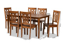 Kim Walnut Brown 7-Piece Dining Set Baxton
