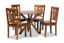 Racquel Walnut Brown 5-Piece Dining Set Baxton