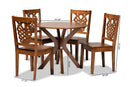 Racquel Walnut Brown 5-Piece Dining Set Baxton